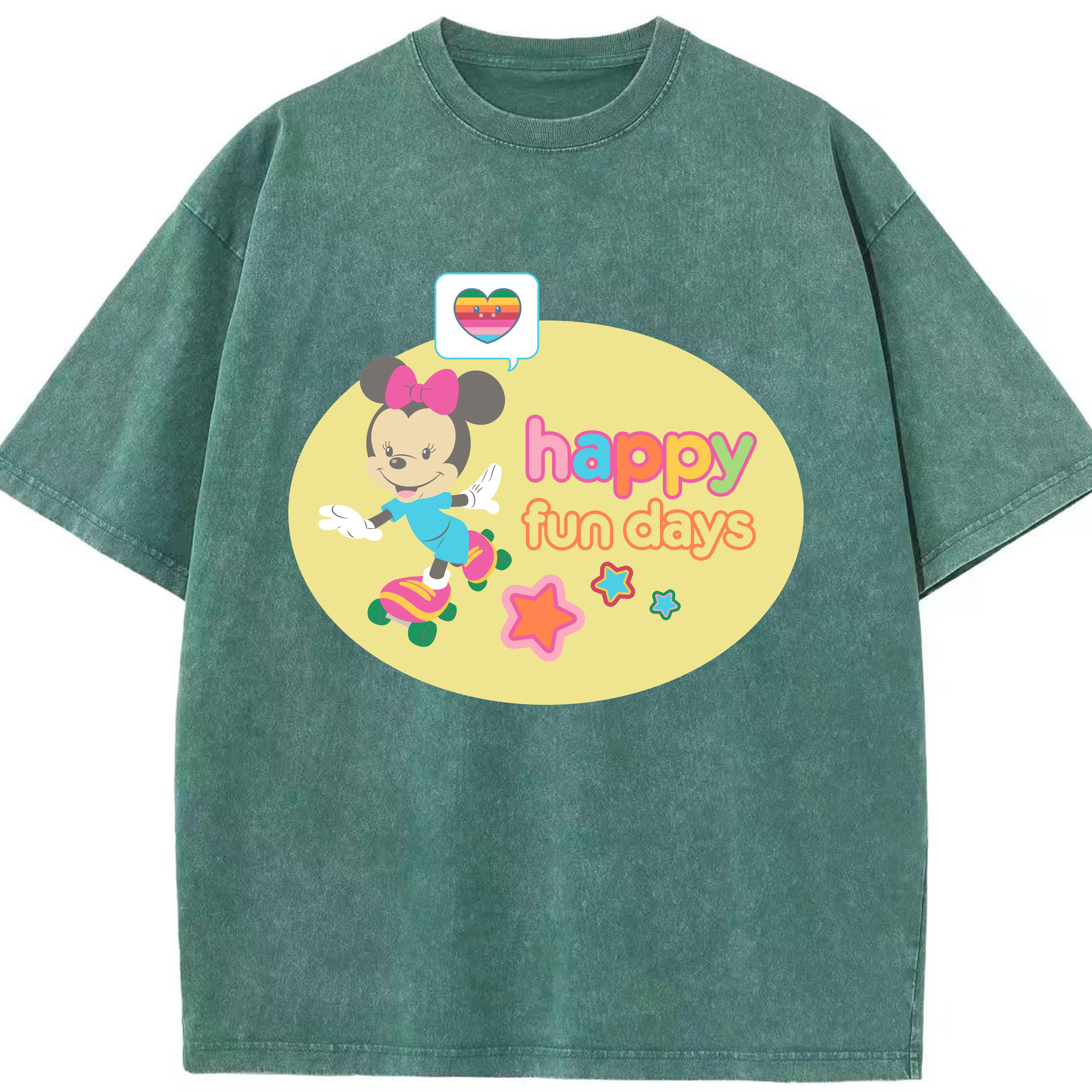 ミッキーマウス Mickey Mouse 綿100% ヴィンテージ風 半袖Tシャツ（フロントプリント）